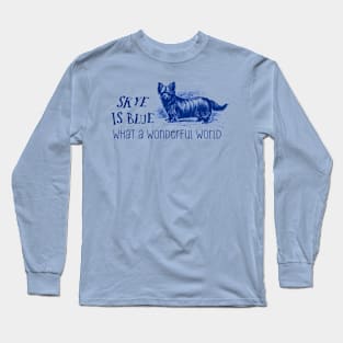 Skye Terrier Dog  Funny Illustration Long Sleeve T-Shirt